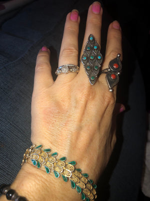 Vintage antique designer Alioto Adriana 800 silver gold Vermeil cloisonné enamel filigree bracelet Genoa Italy rare *needs repair* wearable