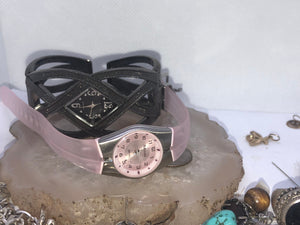 Lot 3 Women’s ladies wrist watches gun metal gray metal bracelet watch pink band Armitron White pink CZ Betsey Johnson-nice! Free shipping