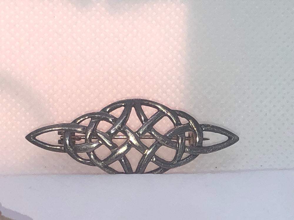 Vintage Celtic brooch pin Sterling Silver 925