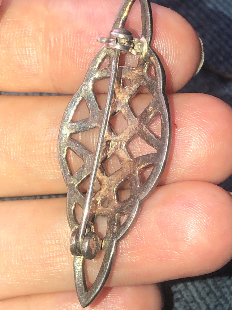 Vintage Celtic brooch pin Sterling Silver 925