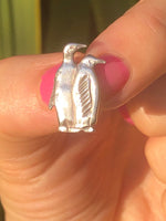 Adorable vintage penguins sterling silver charm/pendant 4 necklace bracelet 925 slide style