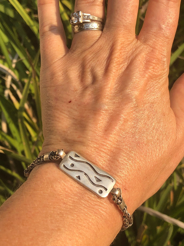 Vintage Boma sterling silver Abstract modernist bracelet 925 free shipping!!