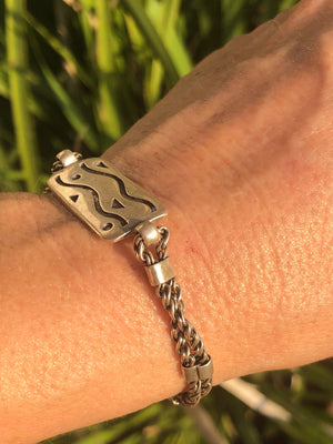 Vintage Boma sterling silver Abstract modernist bracelet 925 free shipping!!