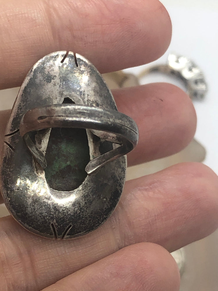 Beautiful Big turquoise gemstone ring sterling silver 925. Native American - southwestern style size  5.75