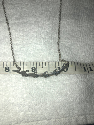 Sterling silver running horses southwestern necklace Cuneo 925 Super unique Abstract