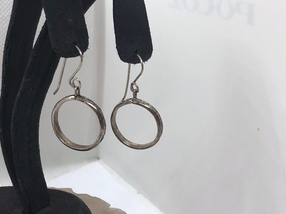 Vintage Sterling Silver Dangle Hoop Earrings 925 Designs