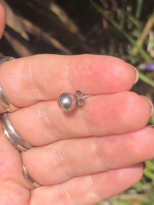 Vintage Sterling Silver Ball Earring - Single Individual Stud Earring- Man or Woman 925