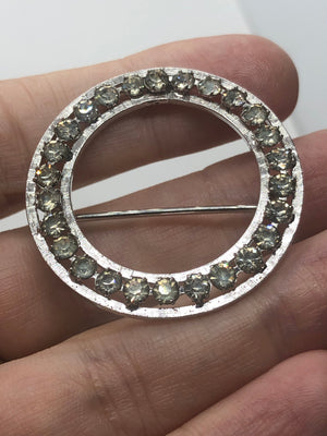 Vintage antique Art Deco designer costume Carl art arrow sterling silver rhinestone brooch pin