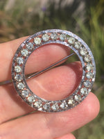 Vintage antique Art Deco designer costume Carl art arrow sterling silver rhinestone brooch pin