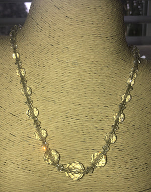 Antique art deco faceted crystal beaded necklace gorgeous holiday parties Graduated beads classy