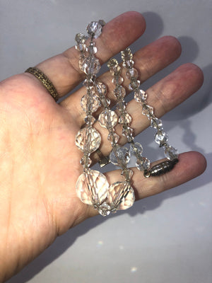 Antique art deco faceted crystal beaded necklace gorgeous holiday parties Graduated beads classy