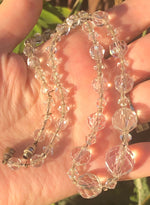 Antique art deco faceted crystal beaded necklace gorgeous holiday parties Graduated beads classy