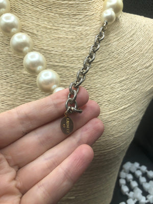 Vintage large faux pearl Beaded necklace/choker Designer CarolLee