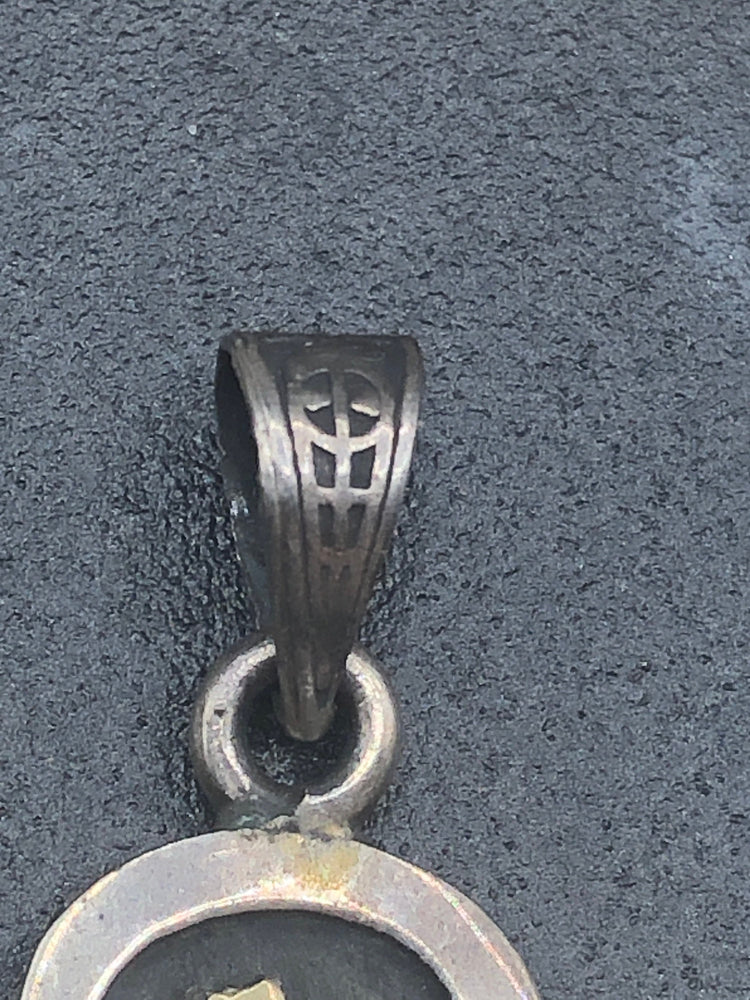 Vintage sterling silver Egyptian pendant 4 necklace hieroglyphics symbols 925