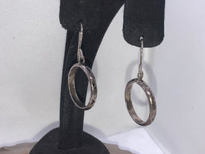 Vintage Sterling Silver Dangle Hoop Earrings 925 Designs