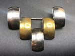 Unusual Vintage abstract Taxco Mexico modernist large brooch pin  great architectural brass over sterling silver 925 Beautiful and unique