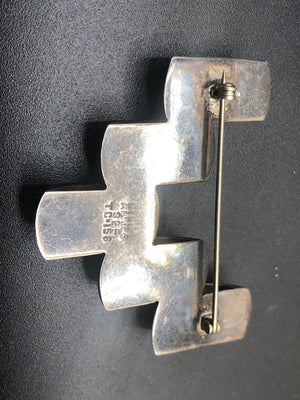 Unusual Vintage abstract Taxco Mexico modernist large brooch pin  great architectural brass over sterling silver 925 Beautiful and unique