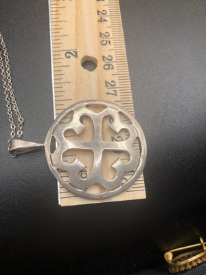 Beautiful sterling silver 925 medallion Viking/Celtic Scandinavian? Necklace with chain Very cool and unique men’s or women’s