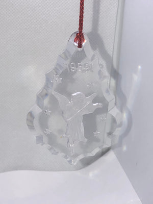 Vintage Leaded Crystal Christmas Tree Ornament Angel made in Germany 1988