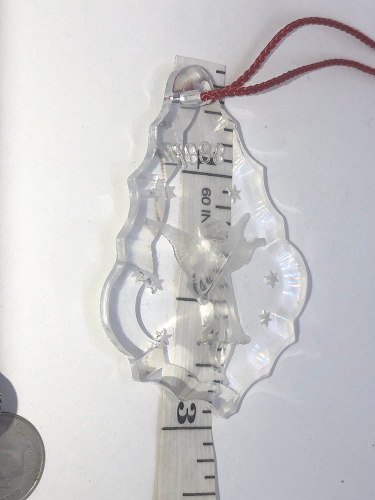 Vintage Leaded Crystal Christmas Tree Ornament Angel made in Germany 1988