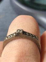 Vintage art deco antique sterling silver 925 marcasite’s band ring size 5