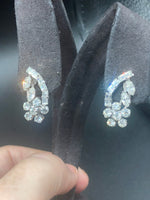 Antique vintage Carl Art Sterling silver rhinestone screwback earrings beautiful perfect for holiday parties