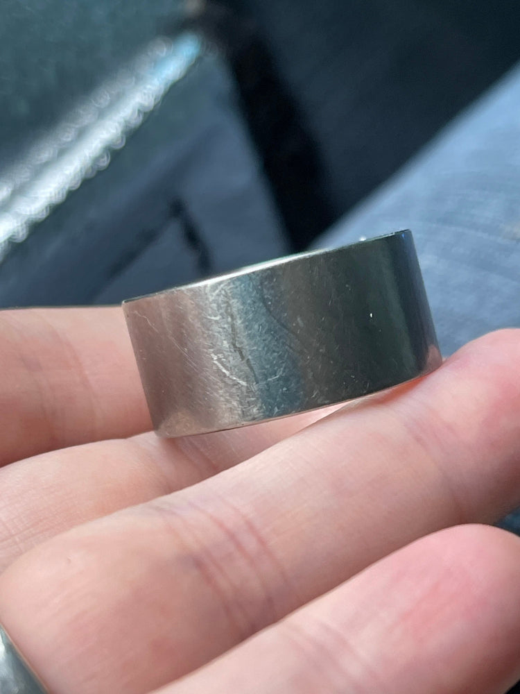 Nice large 12mm wide mens band ring celtic cross psalms 37 titanium ERA Size 12.5 wedding or engagement unique