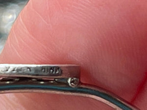 Cute sterling silver 925 bangle bracelet scissors / crystals initial M - Smaller size