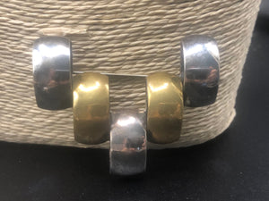 Unusual Vintage abstract Taxco Mexico modernist large brooch pin  great architectural brass over sterling silver 925 Beautiful and unique