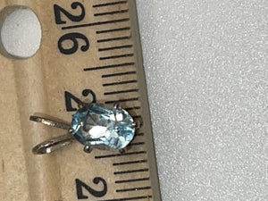 Vintage blue topaz gemstone earrings and pendant 4 necklace Sterling silver set