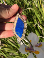 Big blue lapis lazuli gemstone pendant 4 necklace sterling silver 925