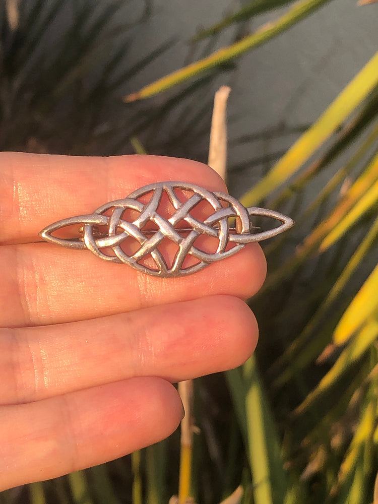 Vintage Celtic brooch pin Sterling Silver 925