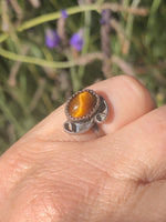Vintage Native American Indian tigerseye pinky or small finger Size 3.5