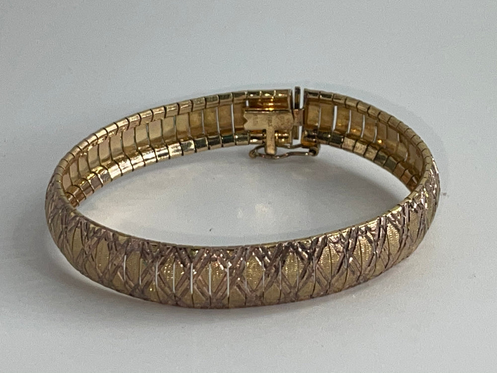 Vintage Sterling Silver Omega Bracelet - Wide - Milor Co. Italy
