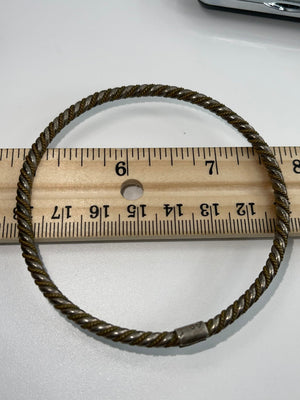 Vintage Antique Taxco Mexico Sterling Silver 925 Bangle Bracelet Twisted Two Tone Native