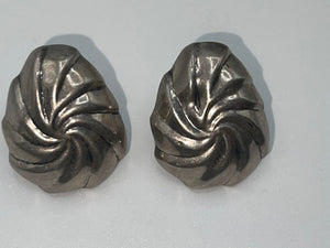 Vintage Sterling Silver 925 Stud Earrings - Swirl Style Design Lightweight