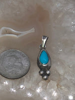 Vintage native American Indian turquoise pendant/charm for necklace or bracelet sterling silver southwestern free shipping!