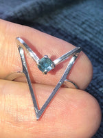 Vintage abstract modernist 14kt Ge white gold ring size 5 free shipping!!