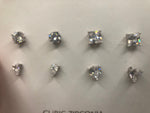 Gorgeous CZ earrings lot 4 pairs Brilliant round princess cut pear and heart shape new old stock 85