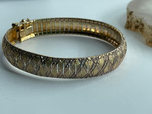Vintage Sterling Silver Omega Bracelet - Wide - Milor Co. Italy