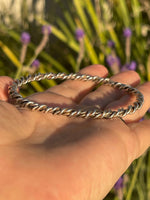 Vintage Sterling Silver 925 Twisted Bangle Bracelet Southwestern