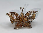 Victorian Edwardian 800 Silver Gold Vermeil Filigree Butterfly Brooch