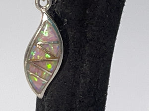 Vintage Inlaid Fire Opal Drop Earrings Southwestern Sterling Silver 925