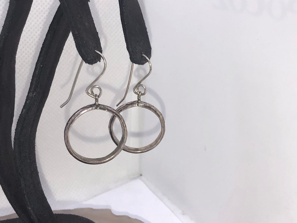 Vintage Sterling Silver Dangle Hoop Earrings 925 Designs