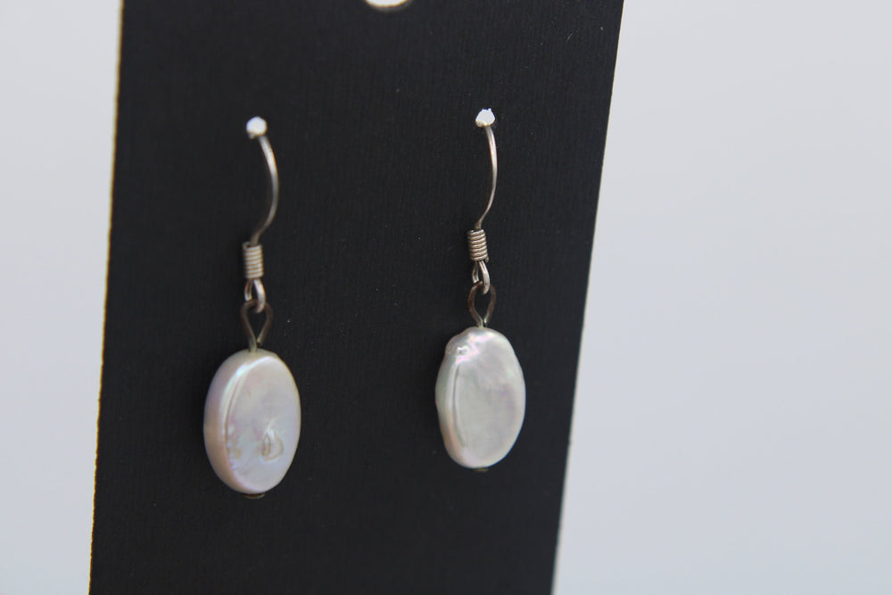 Gorgeous White Baroque Pearl Earrings - Genuine Pearls