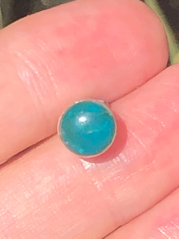 Vintage Chrysocolla Single Stud Earring - Sterling Silver