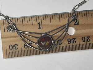 Brilliant Vintage Cantera Fire Opal Choker Agate Necklace Sterling Silver 925