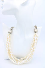 Vintage Silpada Genuine Pearl 5-Strand Beaded Necklace - Sterling Silver 925 Ball Beads Designer Silipada