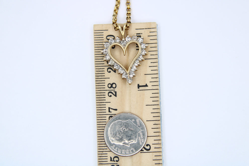 14kt Yellow Gold Diamond Heart Pendant .80 TWC 14 KT Karat