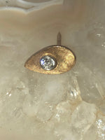 Antique art deco vintage hat pin With beautiful diamond approx .20 points 14kt yellow gold 14 karat